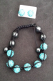 Parure shamballa bleu turquoise